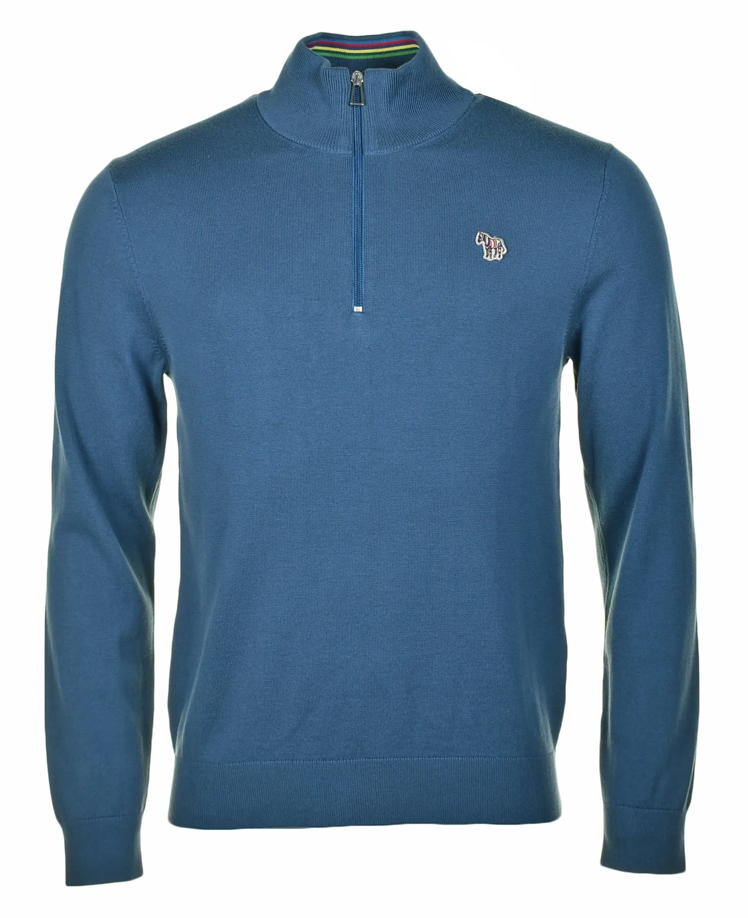 Knitted Zebra Quarter Zip Indigo