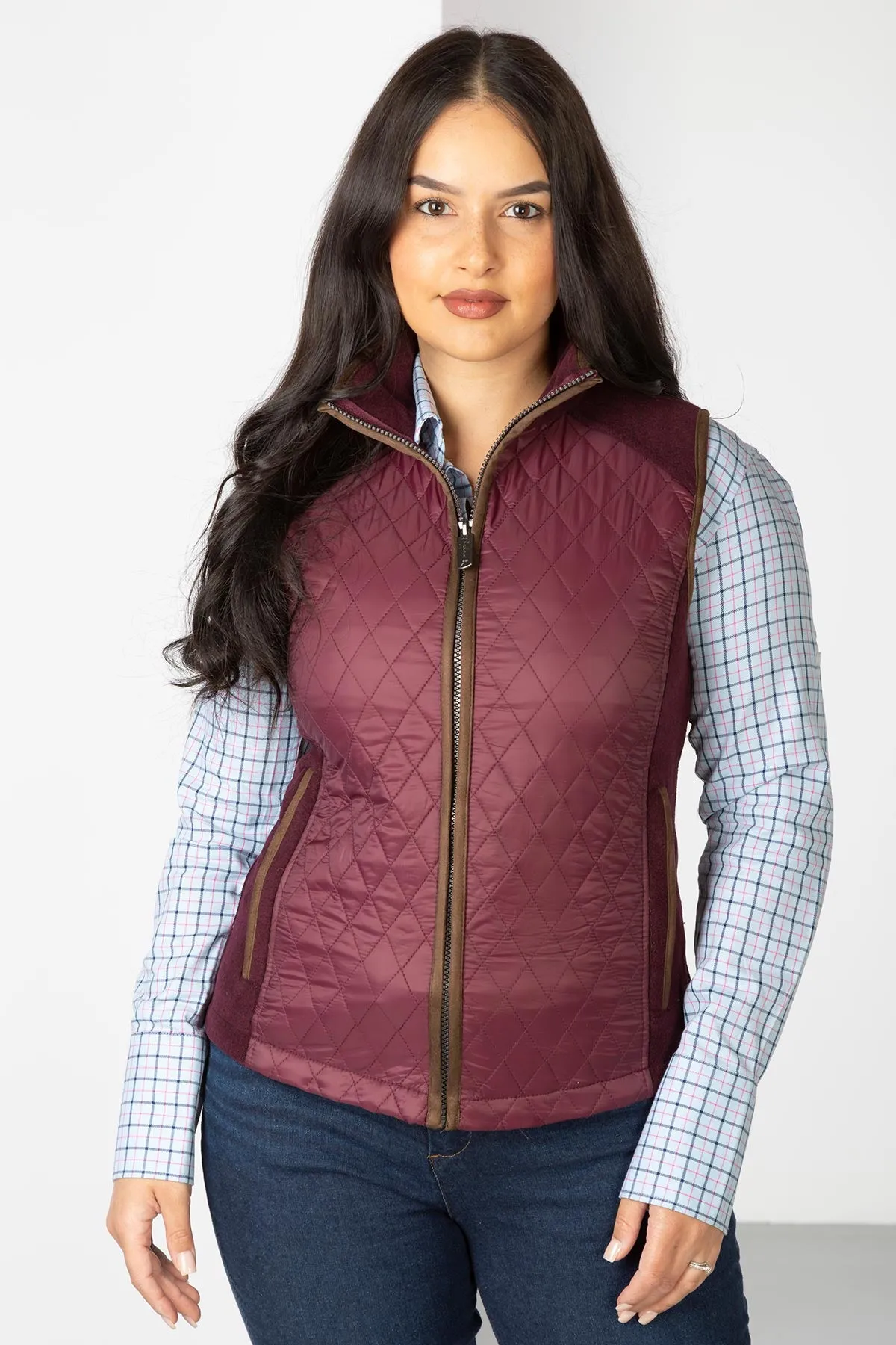 Ladies Diamond Quilted Hybrid Gilet - Huggate