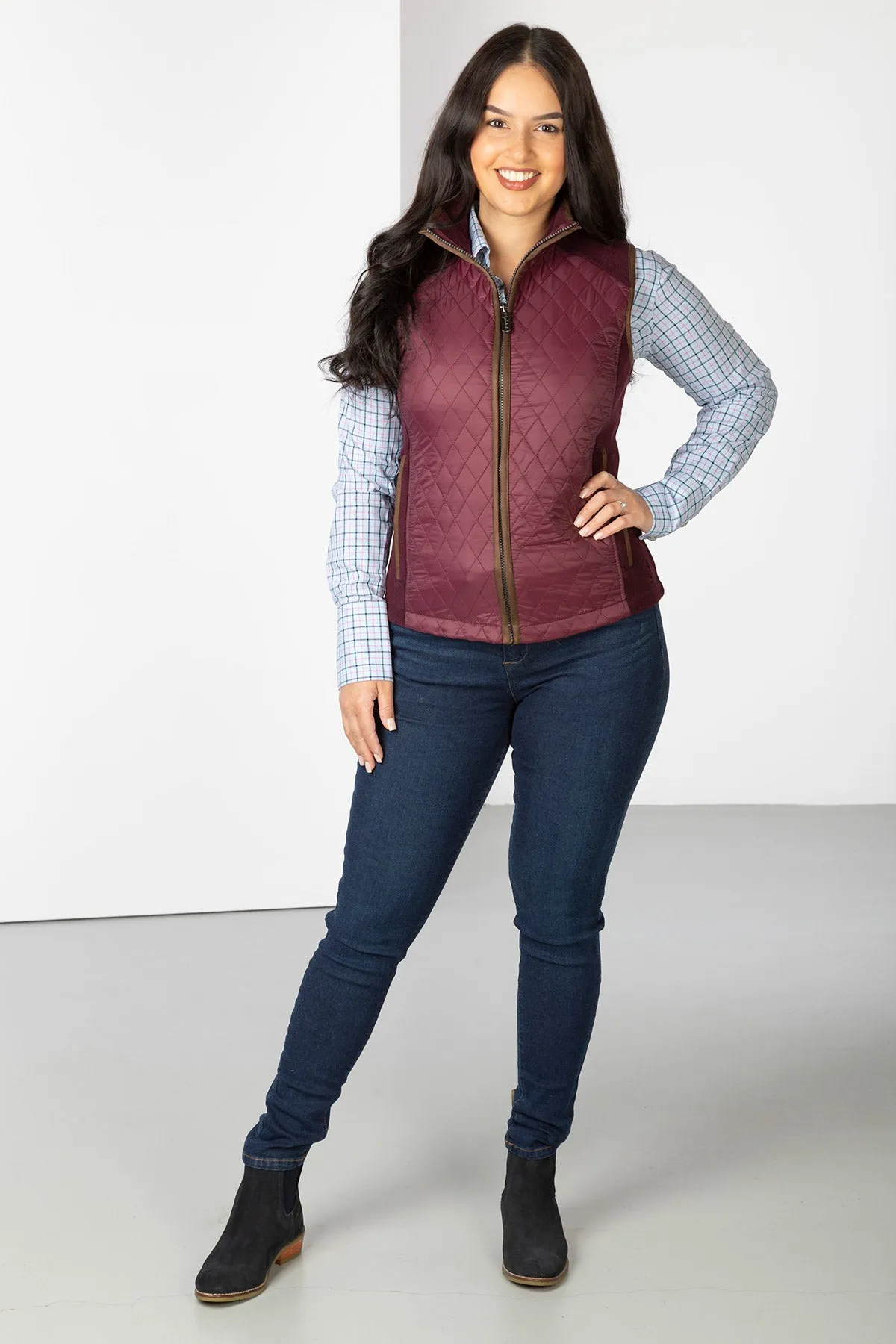 Ladies Diamond Quilted Hybrid Gilet - Huggate