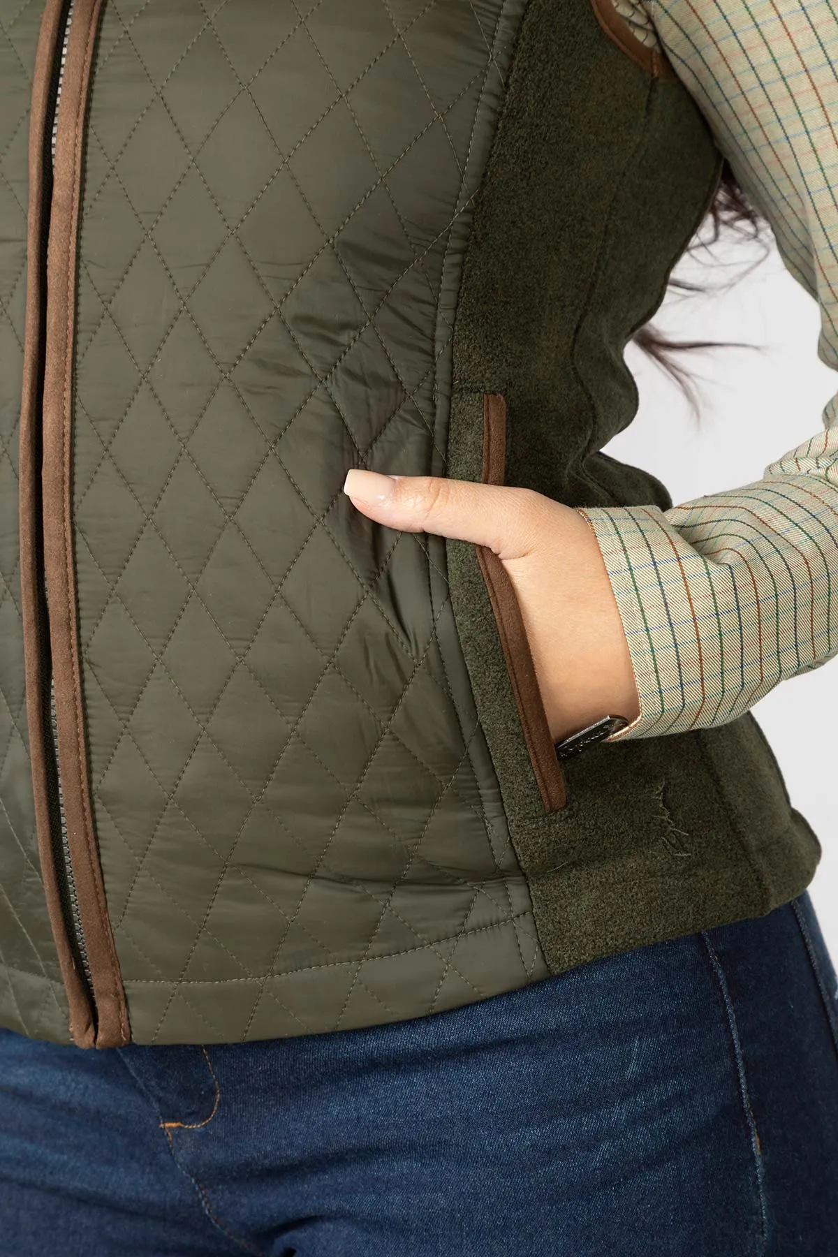 Ladies Diamond Quilted Hybrid Gilet - Huggate