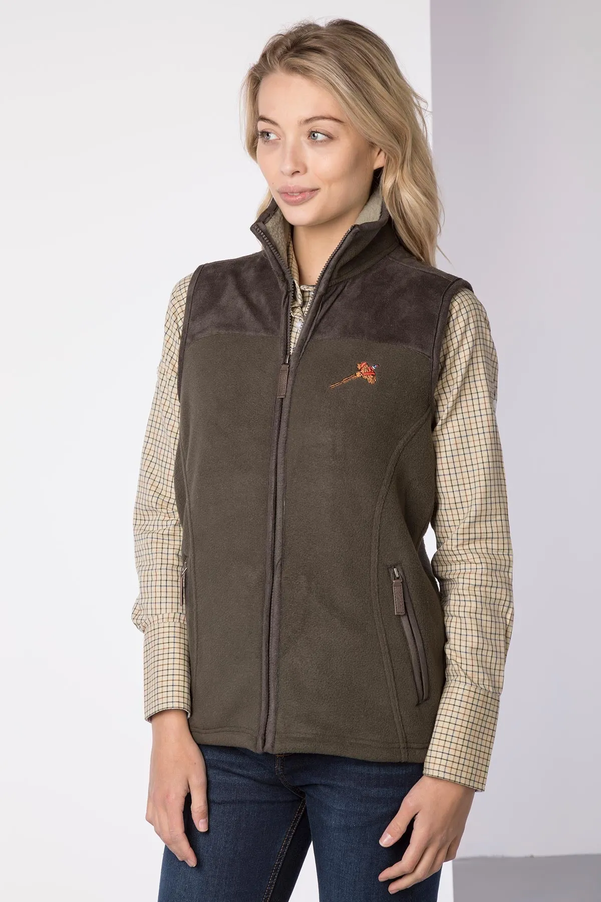 Ladies Garton II Fleece Gilet Pheasant Motif