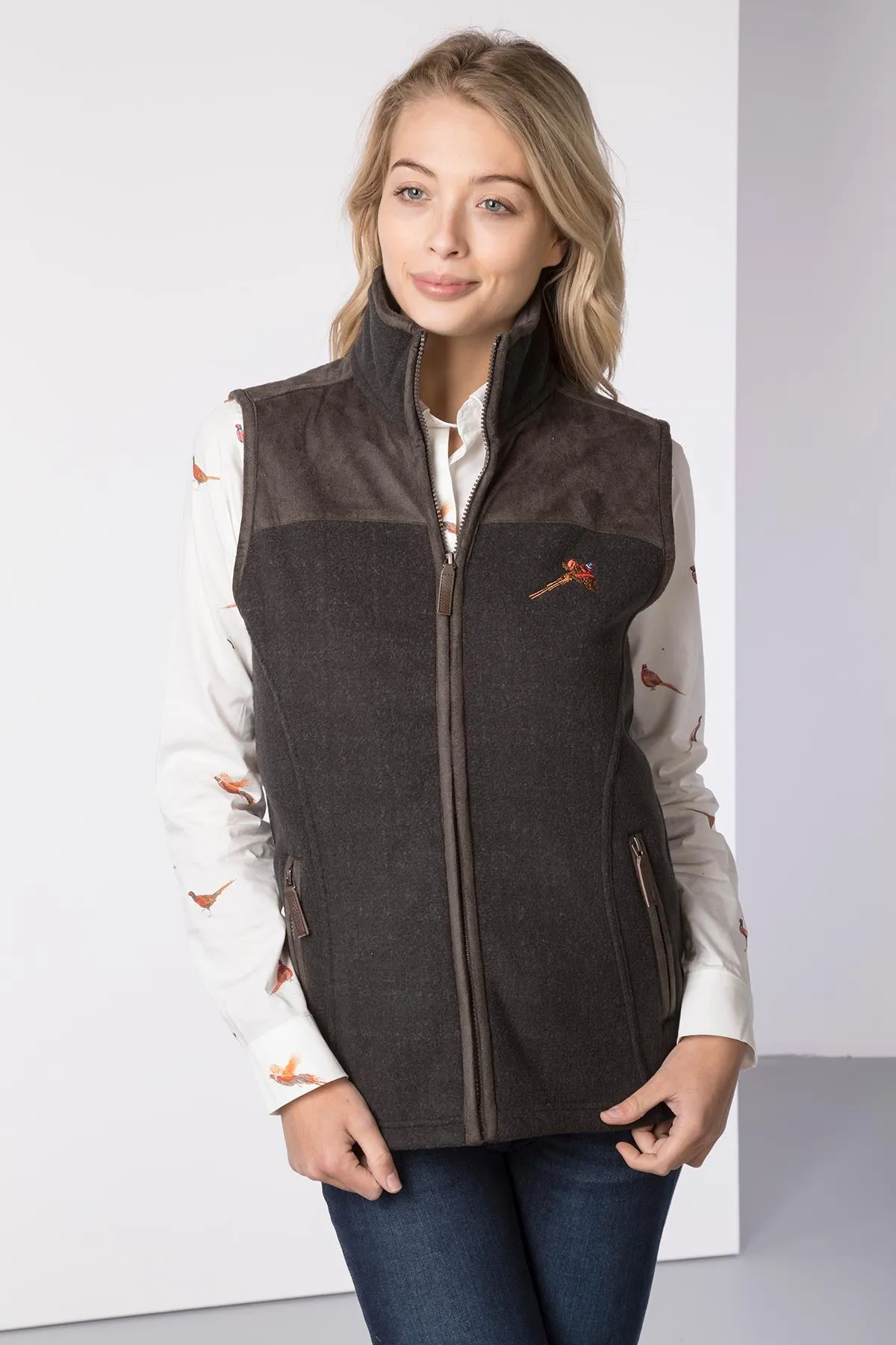 Ladies Garton II Fleece Gilet Pheasant Motif