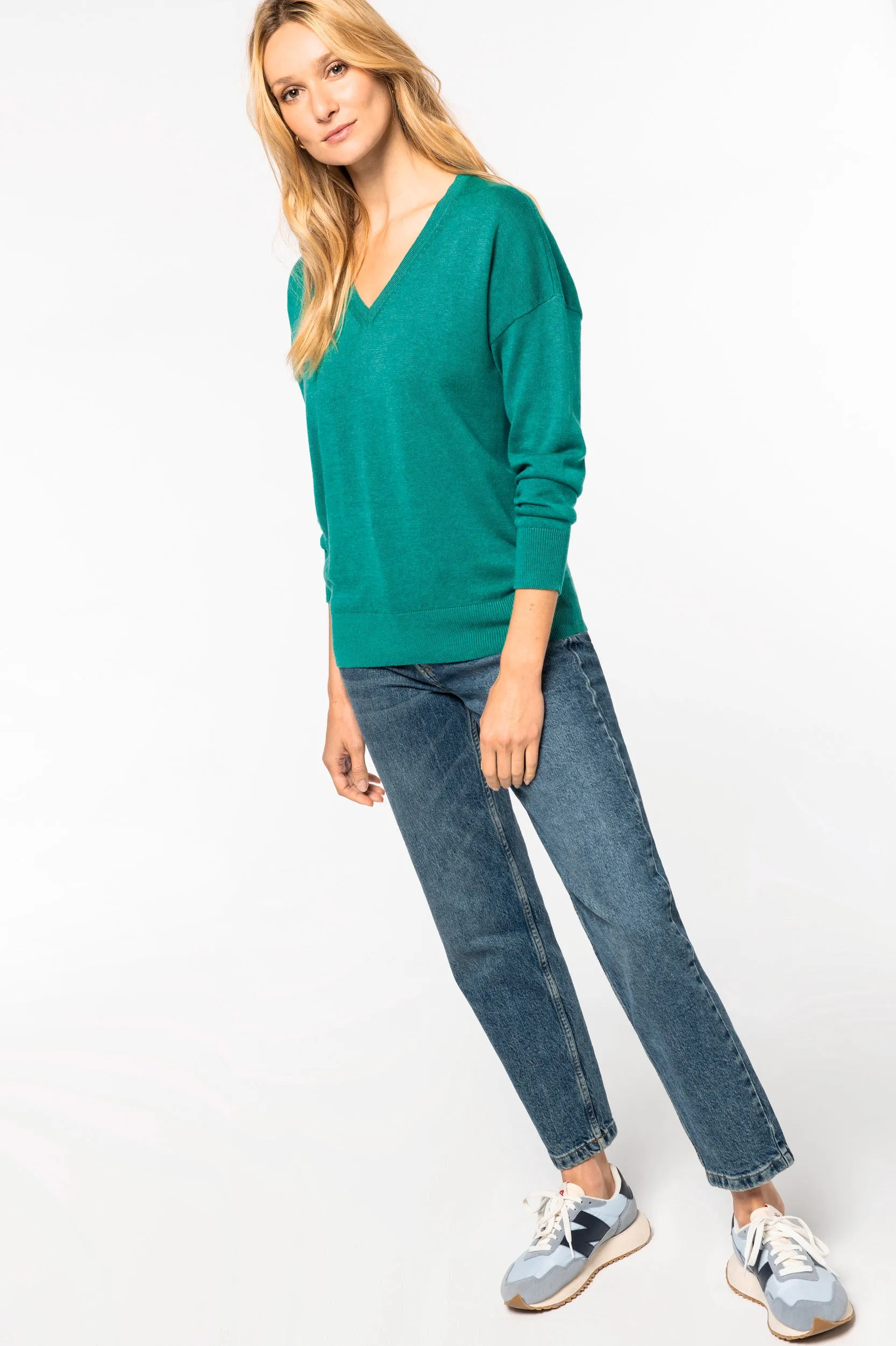 Ladies’  V-neck Jumper With Lyocell Tence - 250 g/m² - NS921