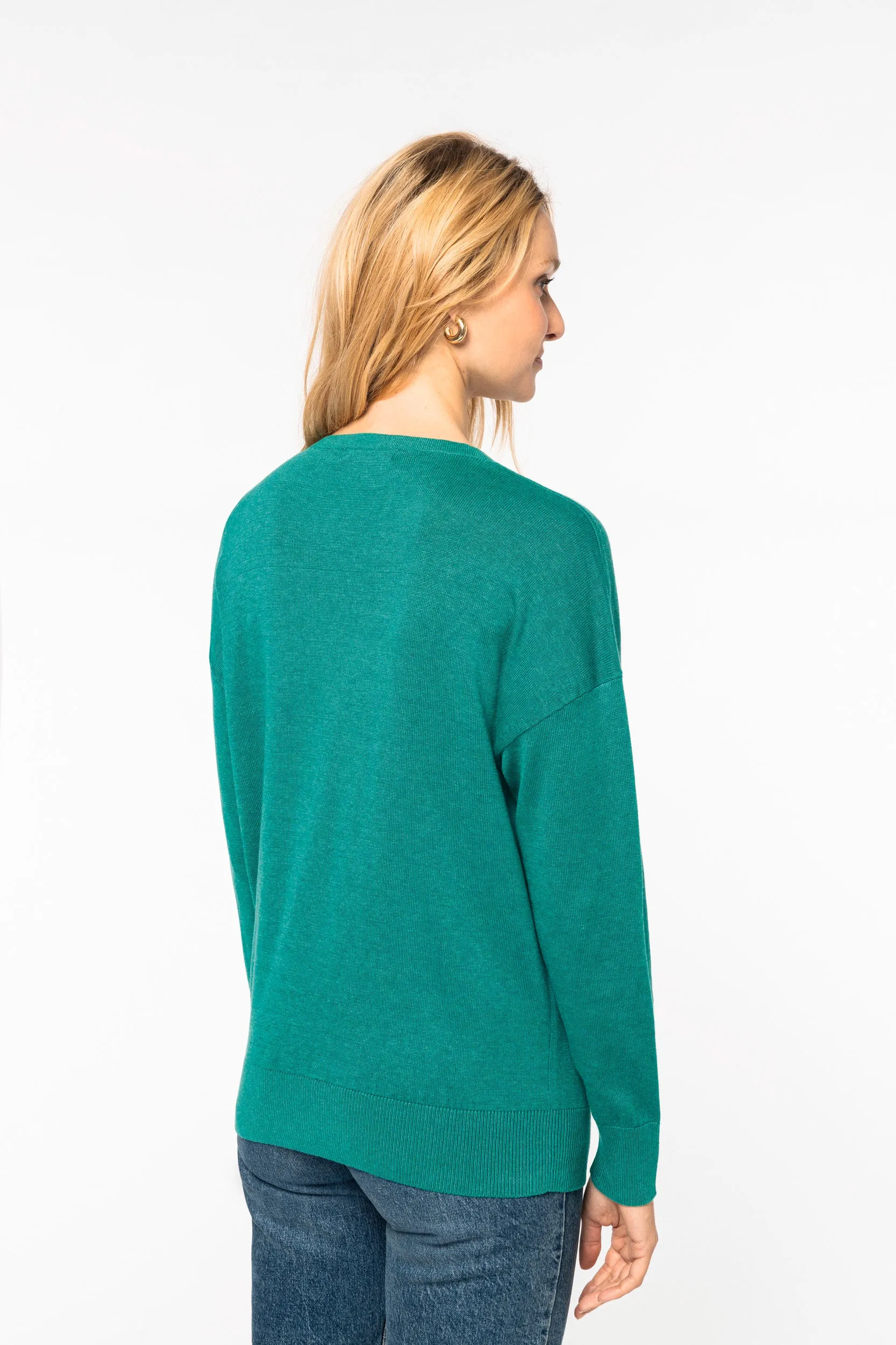 Ladies’  V-neck Jumper With Lyocell Tence - 250 g/m² - NS921