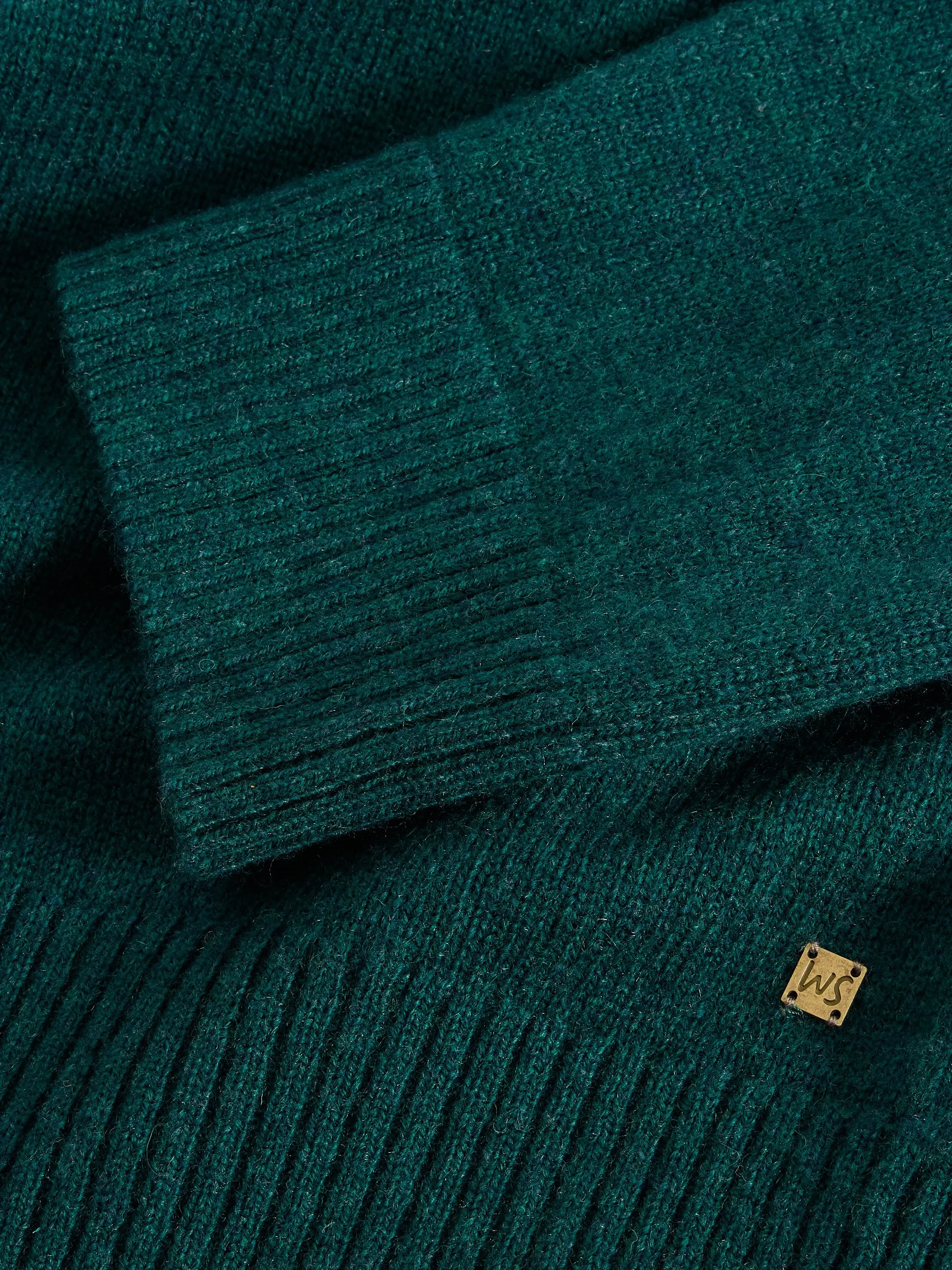 Lambswool Crew Neck Jumper - Mid Green