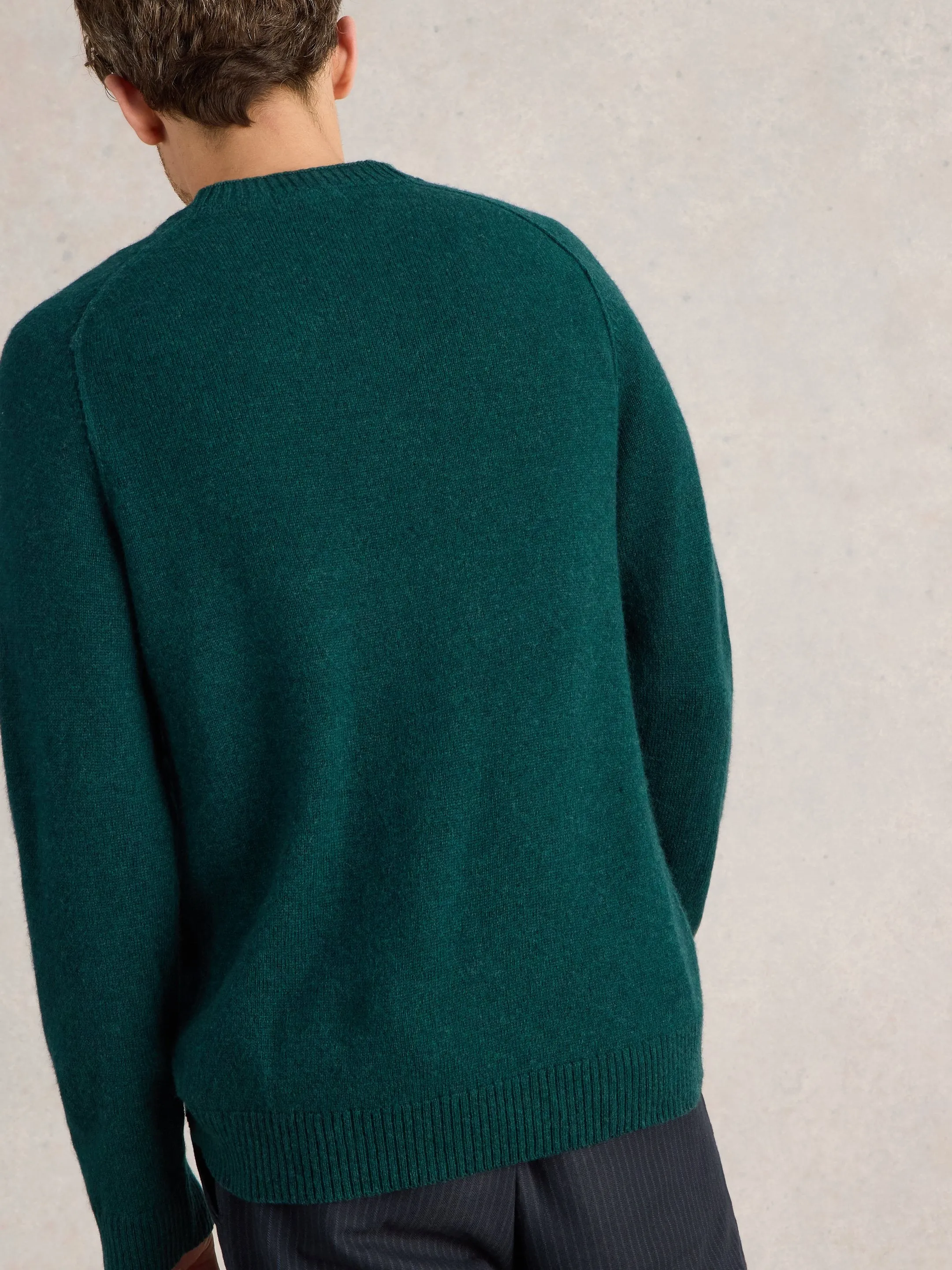 Lambswool Crew Neck Jumper - Mid Green