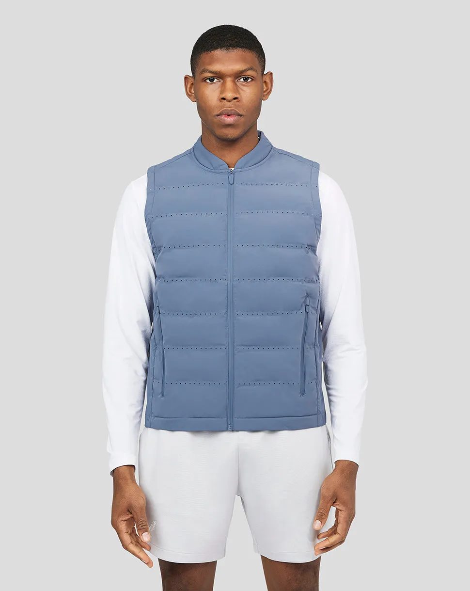 Laser Quilt Running Gilet - Clay Blue