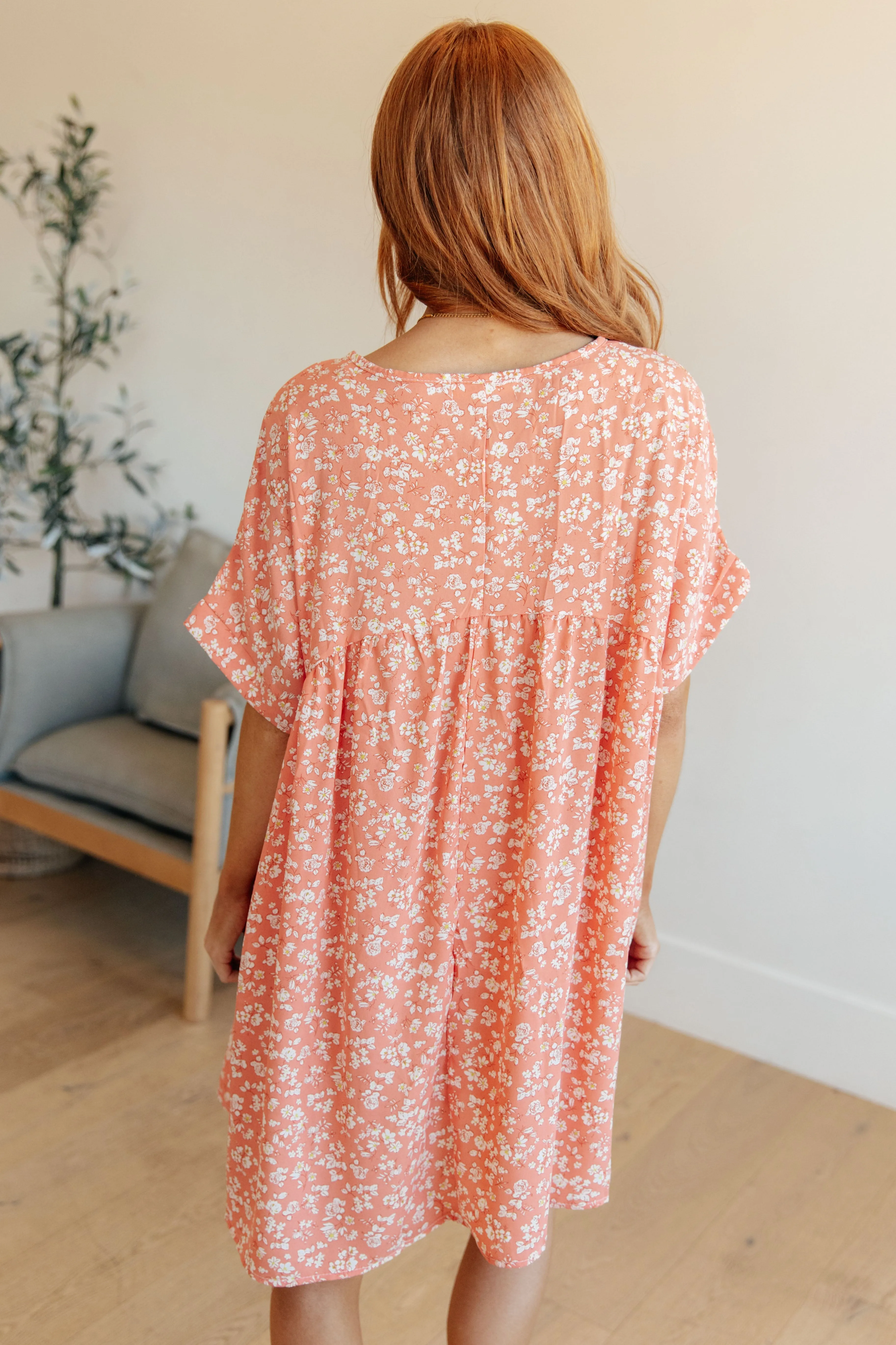 Leigha Dolman Sleeve Dress in Coral Floral