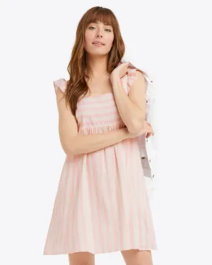 Maddie Babydoll Dress in Pink Cabana Stripe