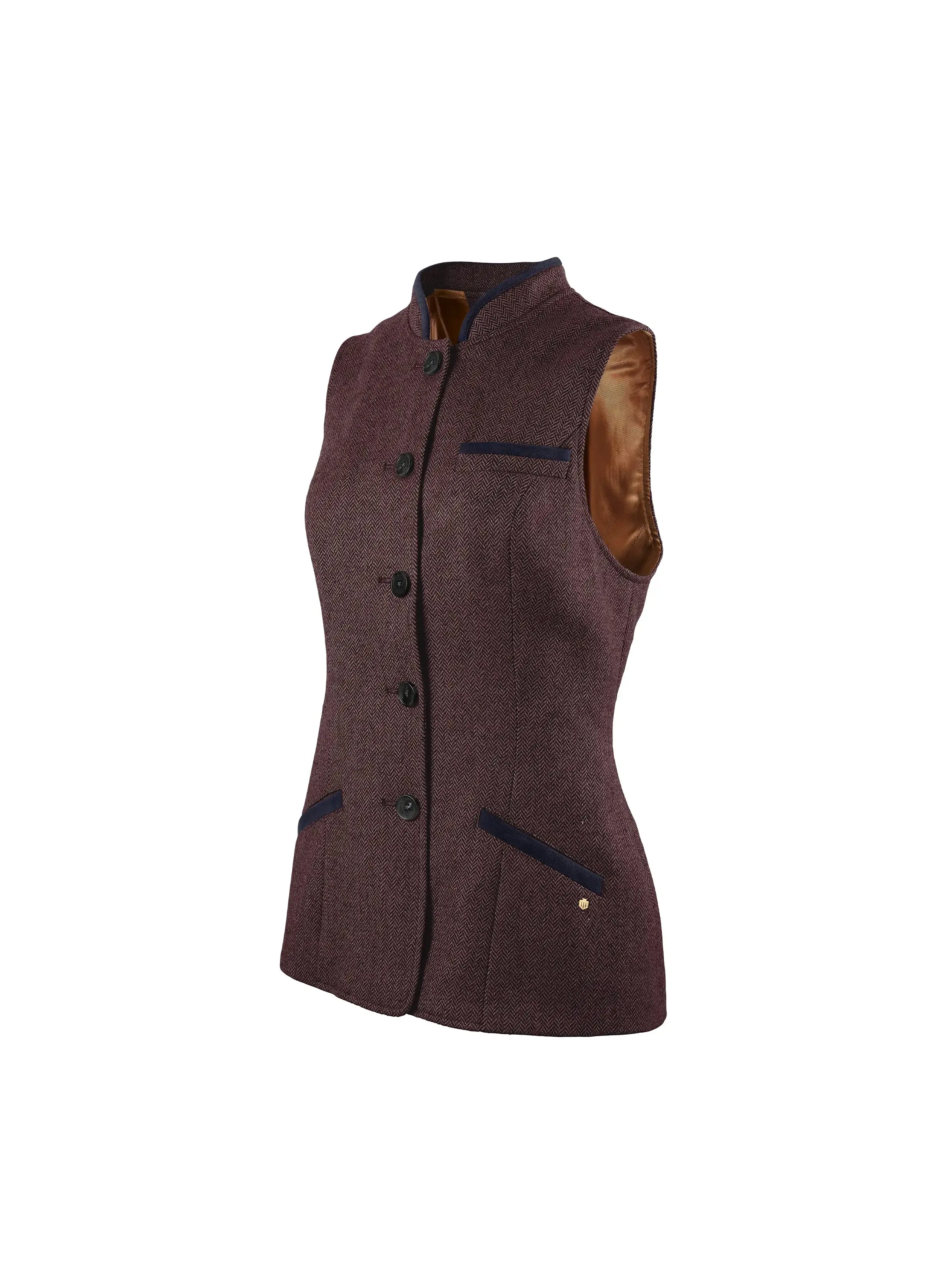 Madeline Gilet - Plum Herringbone