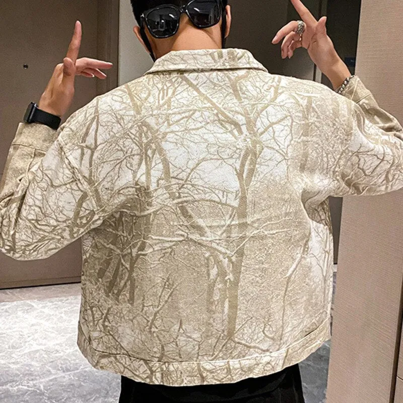 Marble Printed Denim jacket