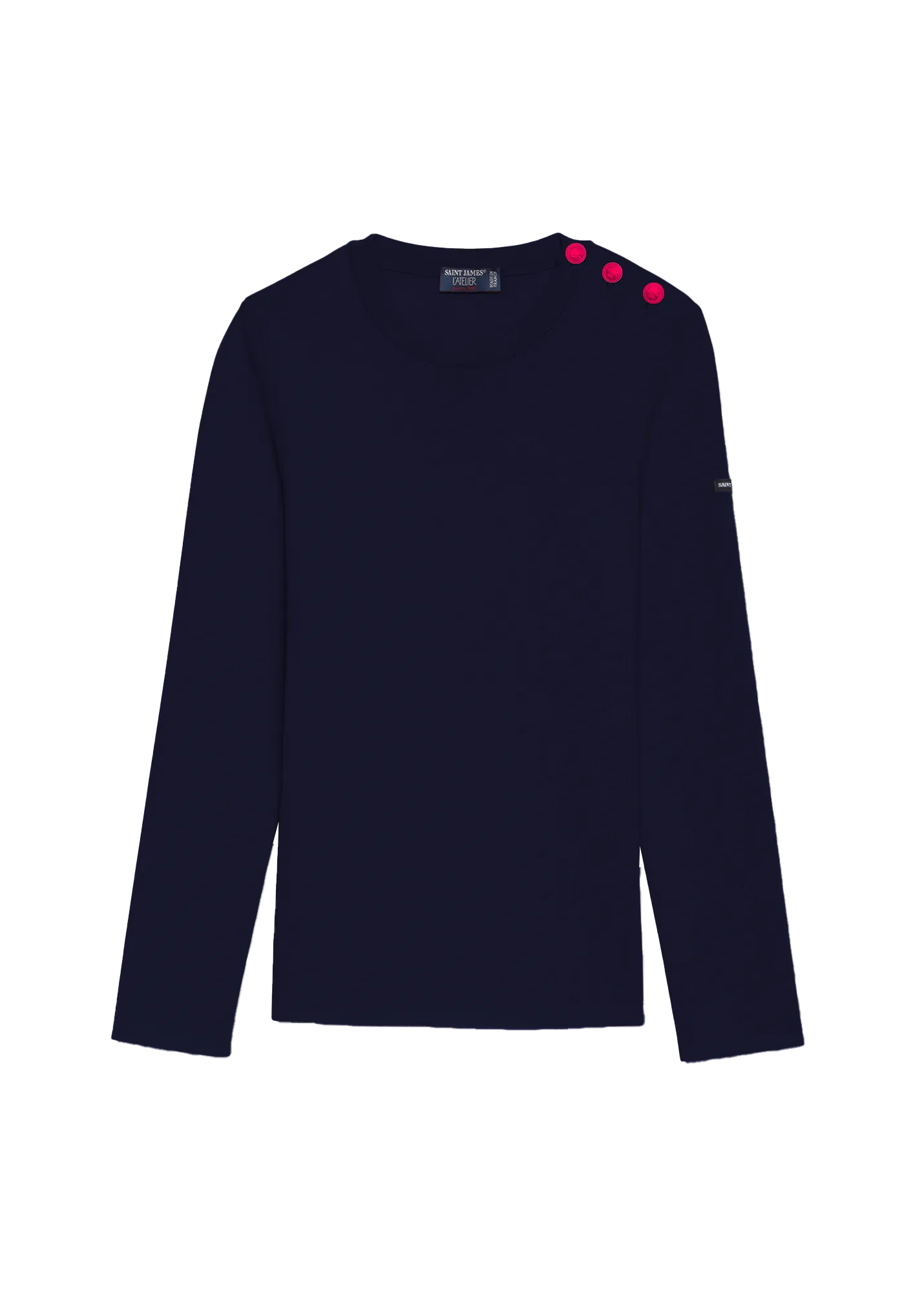 Marée authentic sailor jumper - slim fit, in wool (NAVY POP/MAGENTA)