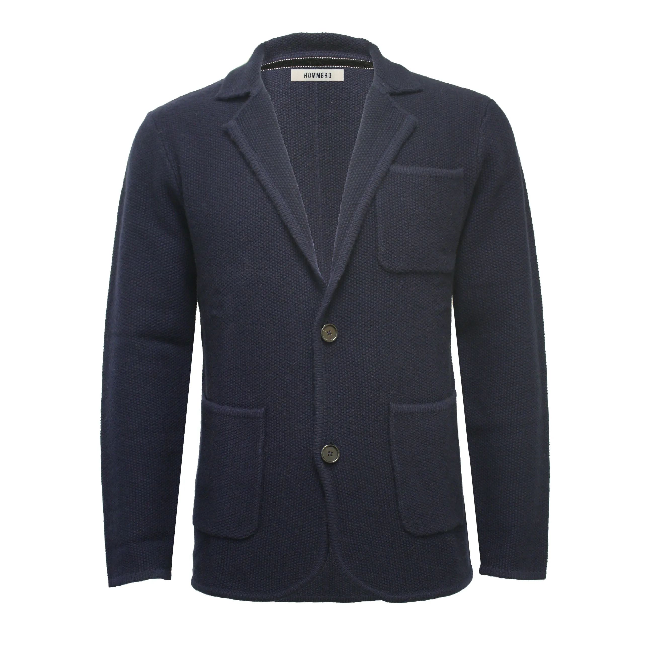 Navy Knitted Seed Stitch Jacket Tura