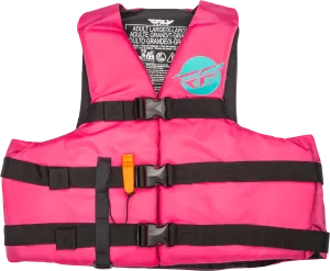 NYLON FLOTATION VEST NEON PINK/TEAL XS