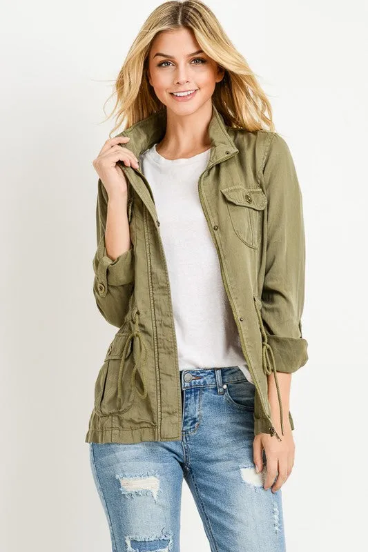 Olive Tencel Anorak