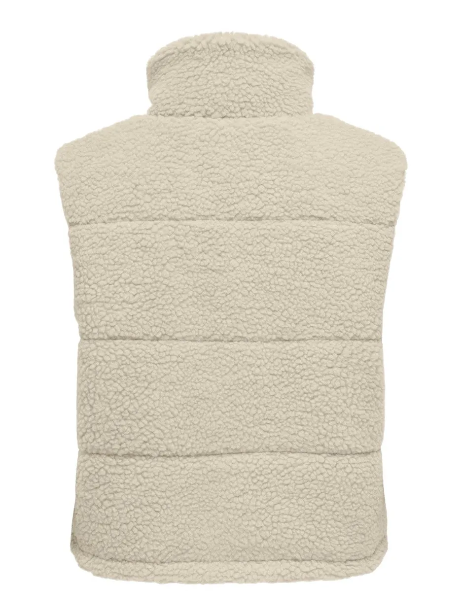 Onlsandra Teddy Waistcoat Life Cc O - Beige