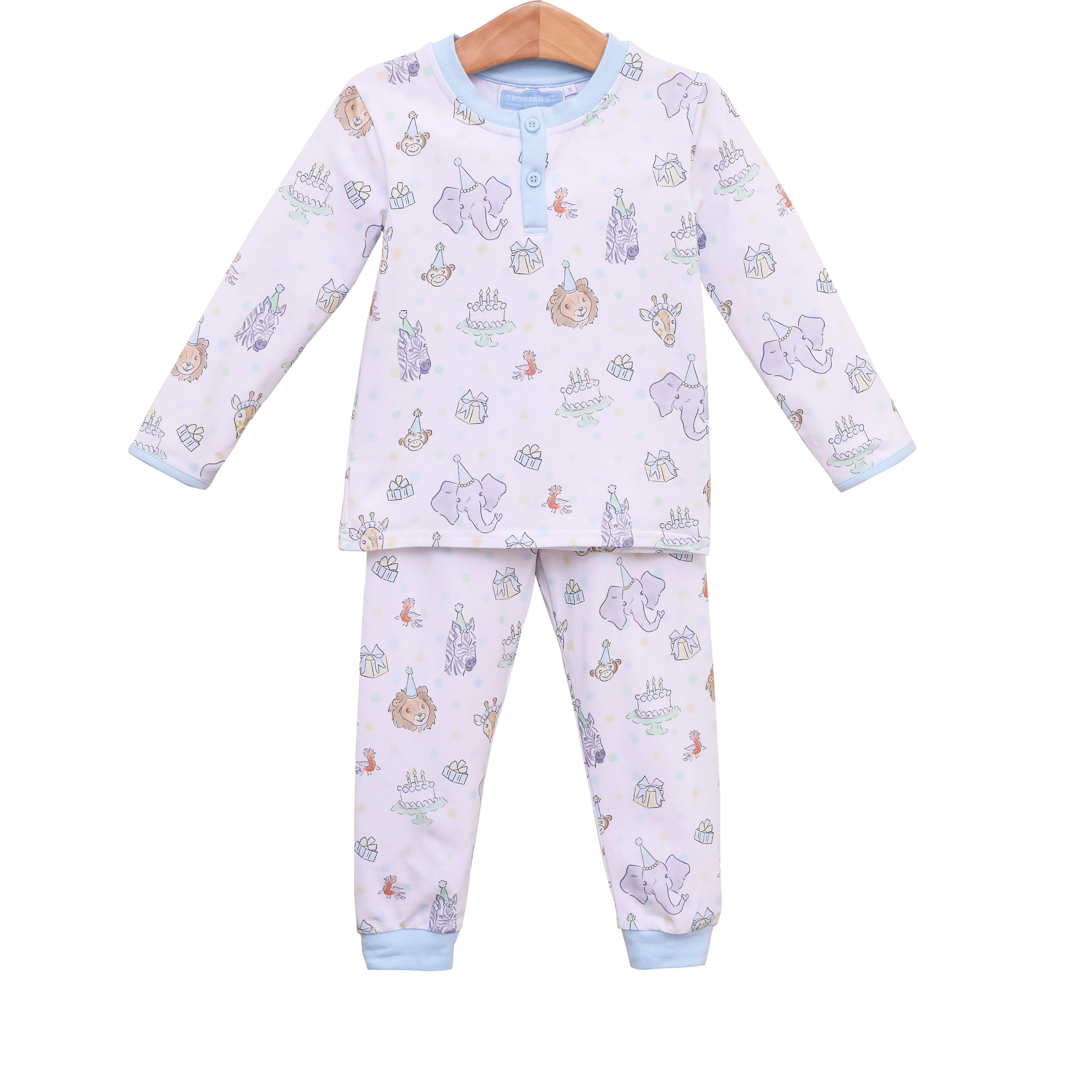 Party Animals Pants Set- Light Blue