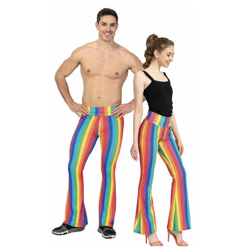 Rainbow Stripe Flare Pants - Unisex