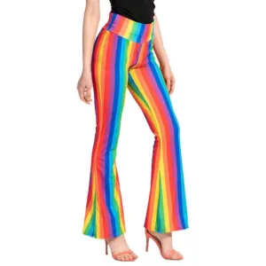 Rainbow Stripe Flare Pants - Unisex