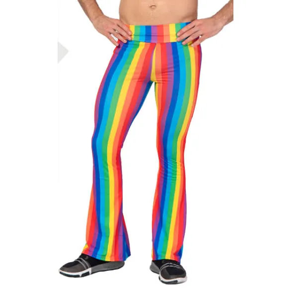 Rainbow Stripe Flare Pants - Unisex