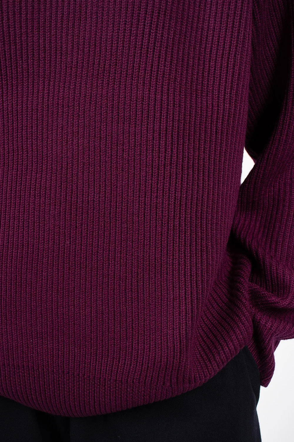 Ribbed Raglan Crewneck Plum