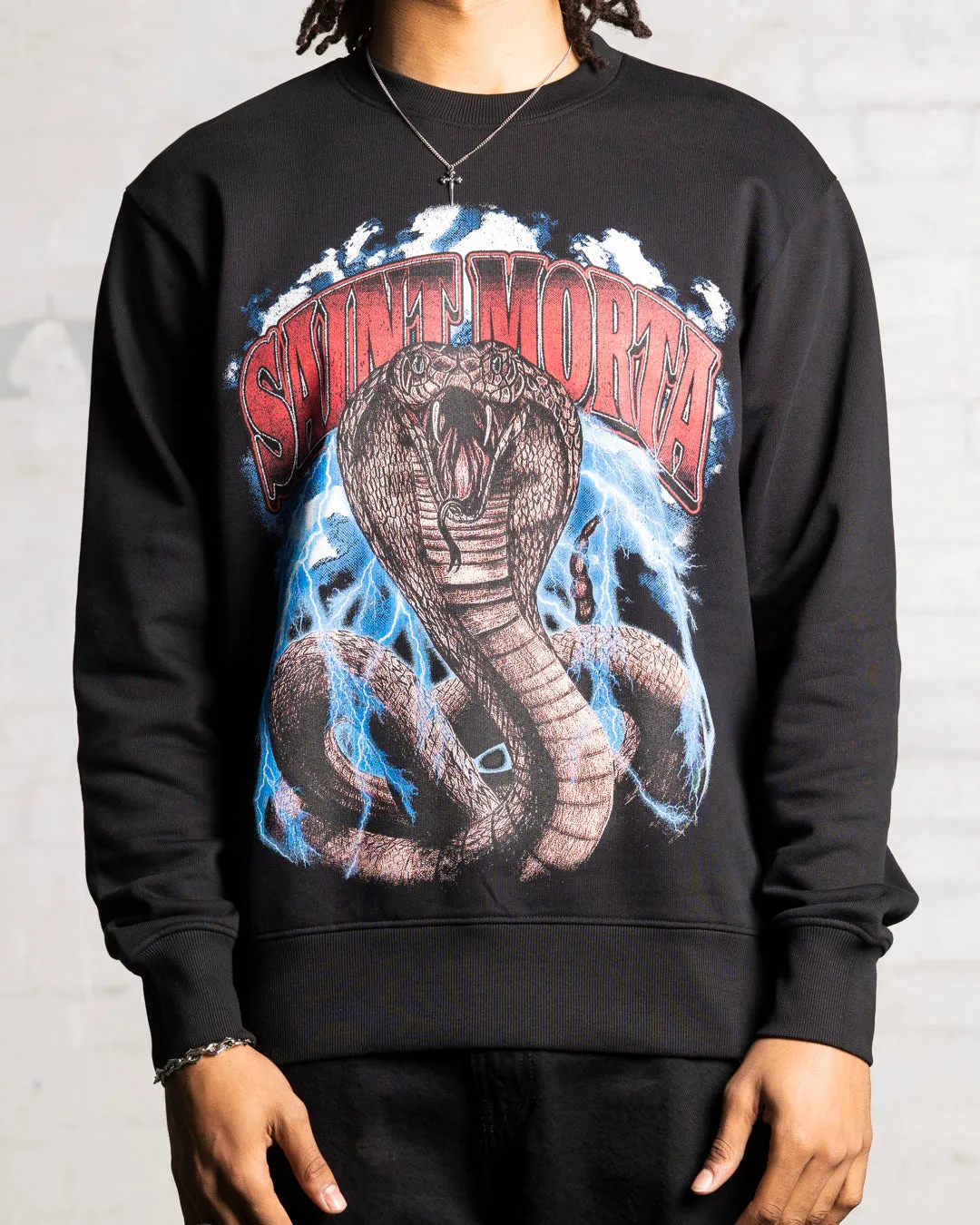 Saint Morta Cobra Crewneck Black