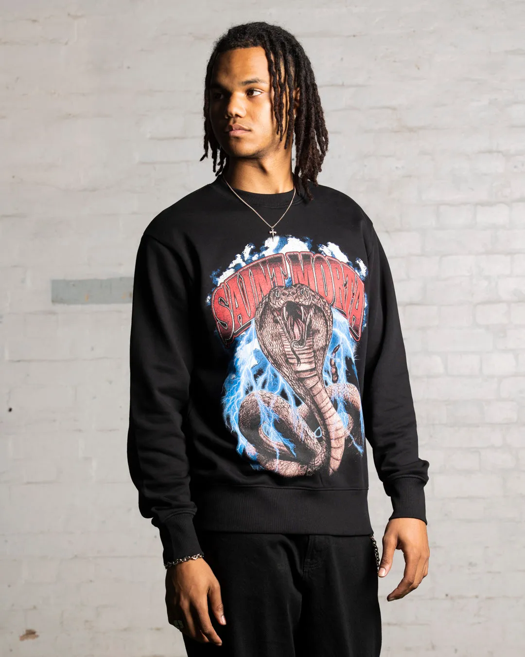 Saint Morta Cobra Crewneck Black