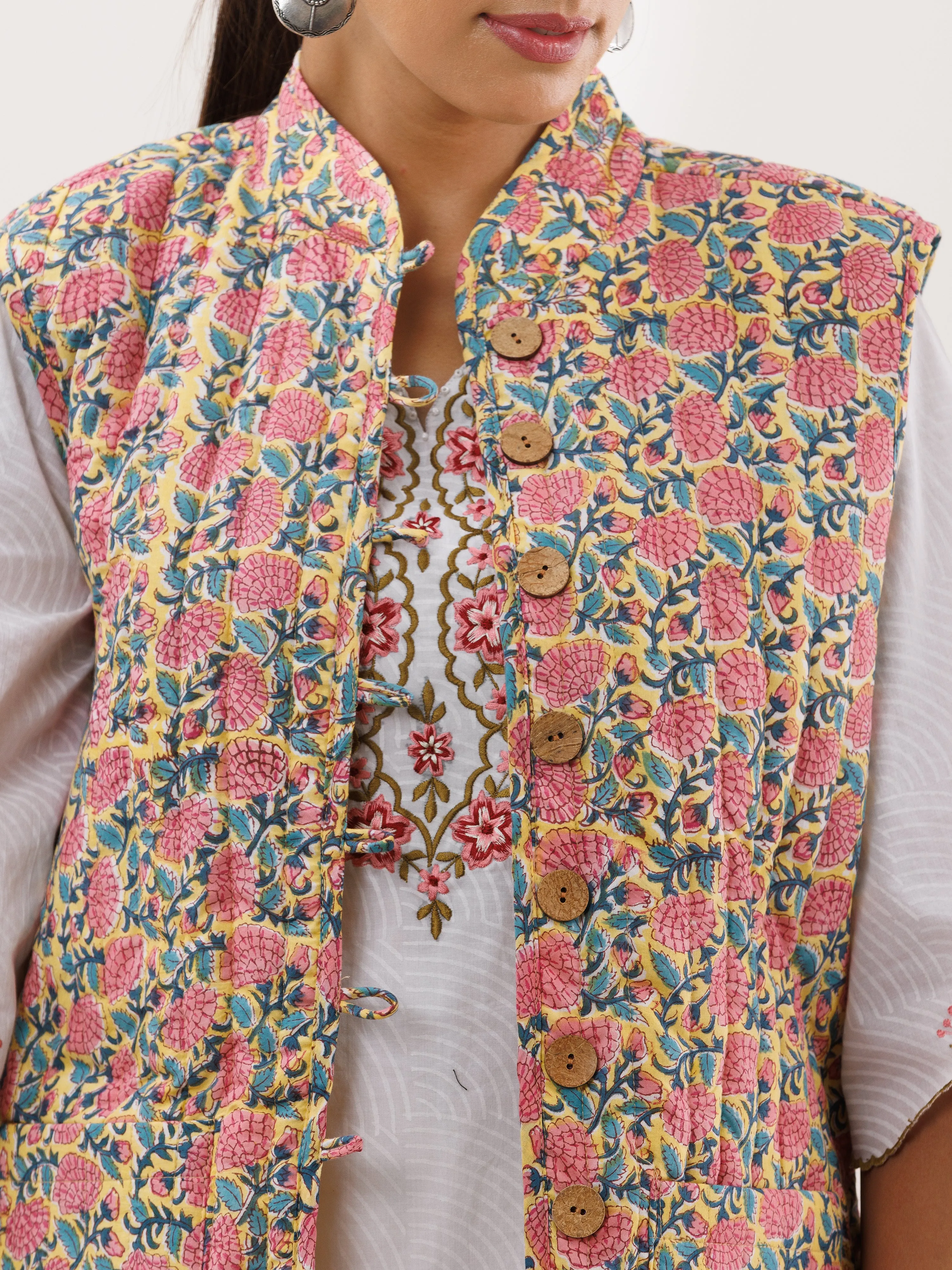 Shishir Ruhani Quilted Reversible Sleeveless Jacket