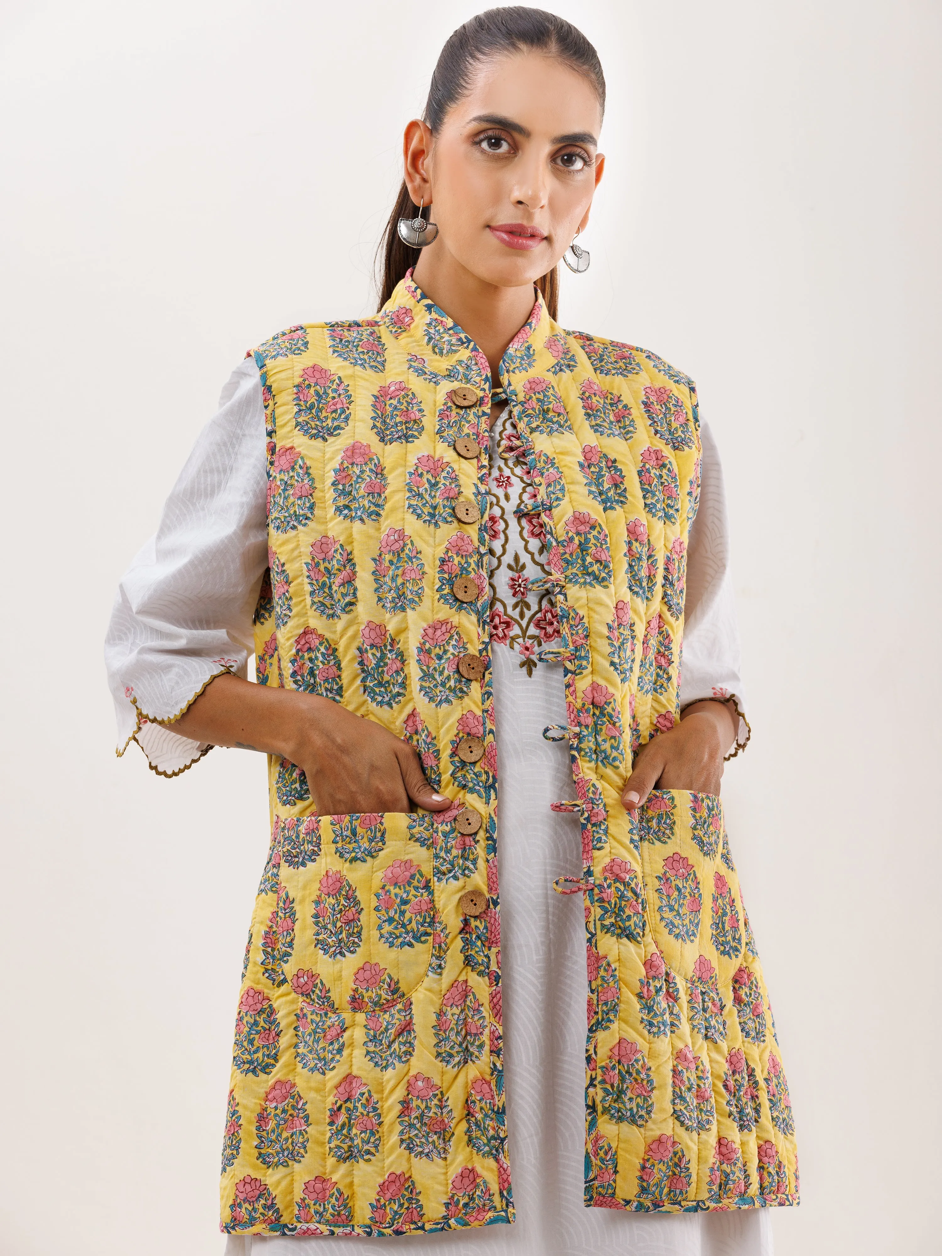 Shishir Ruhani Quilted Reversible Sleeveless Jacket