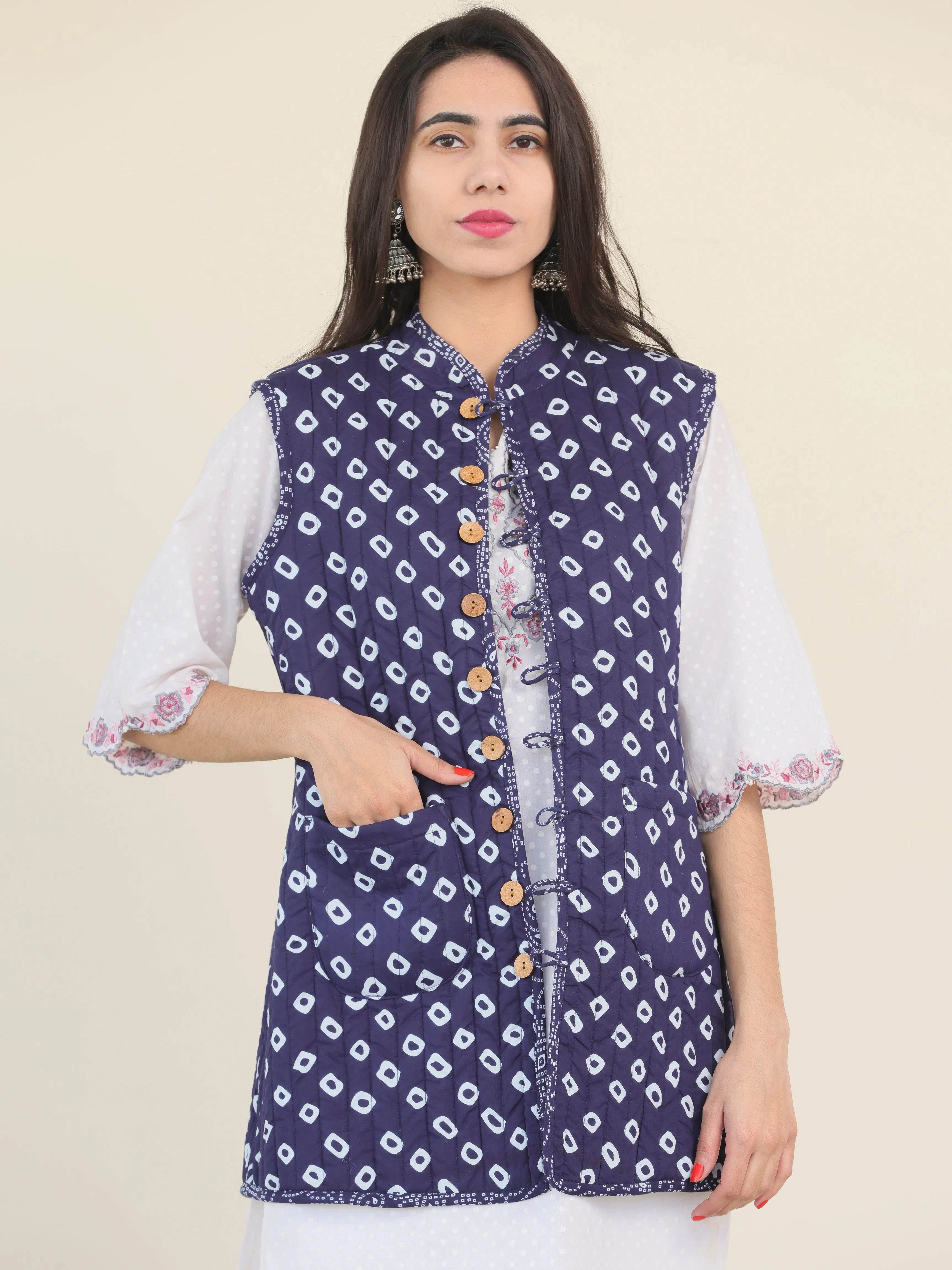 Shishir Rutba Quilted Reversible Sleeveless Jacket