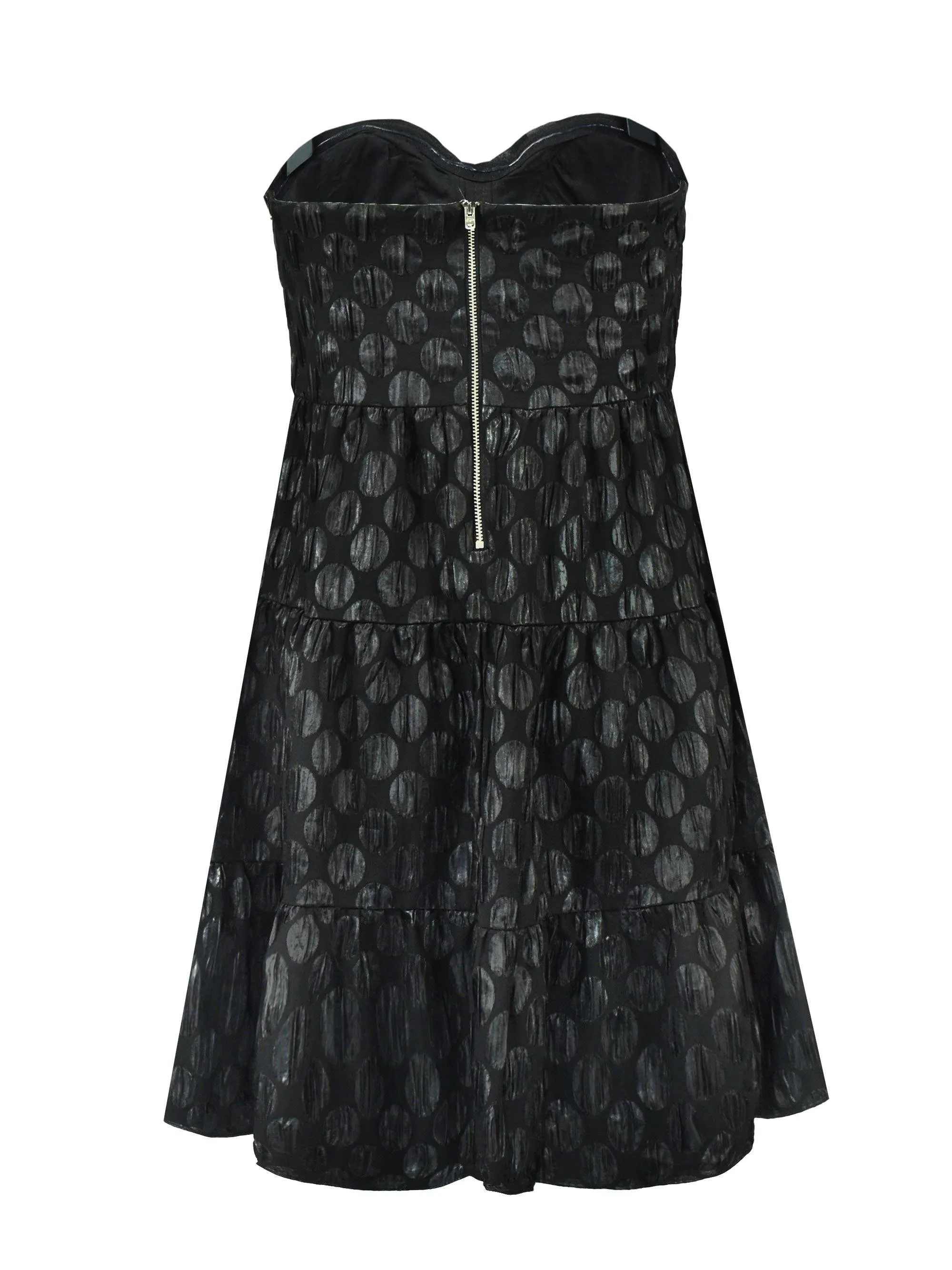 Spot Jacquard Bardot Mini Dress