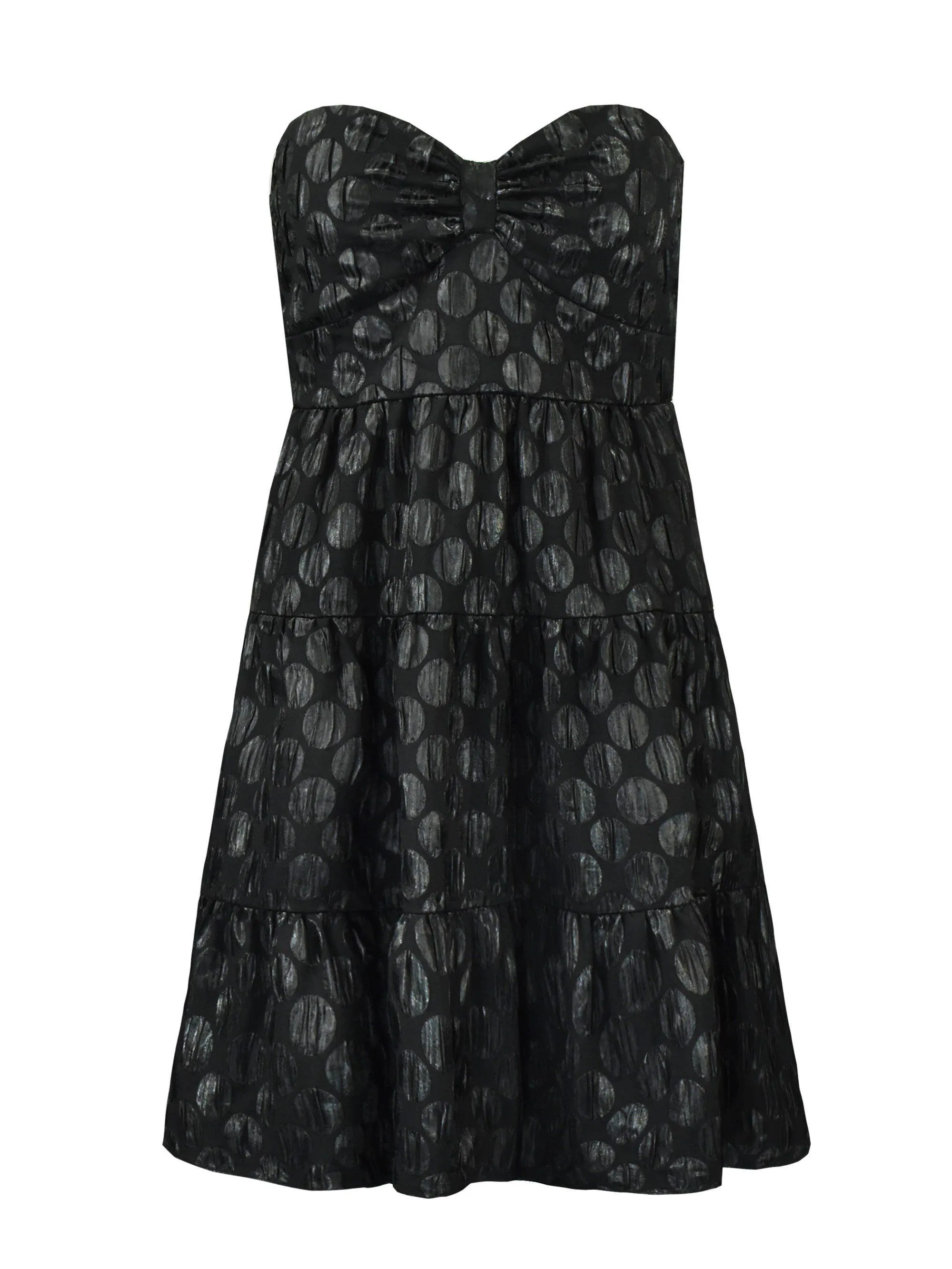 Spot Jacquard Bardot Mini Dress