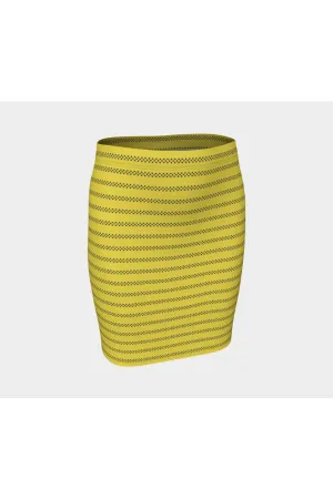 Striped Yellow Fitted Skirt