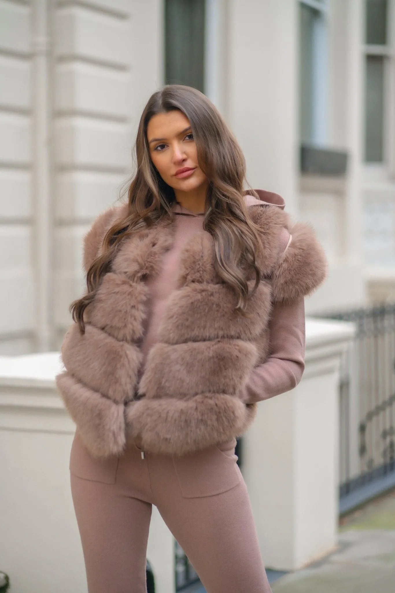 Taupe Premium Faux Fur Gilet