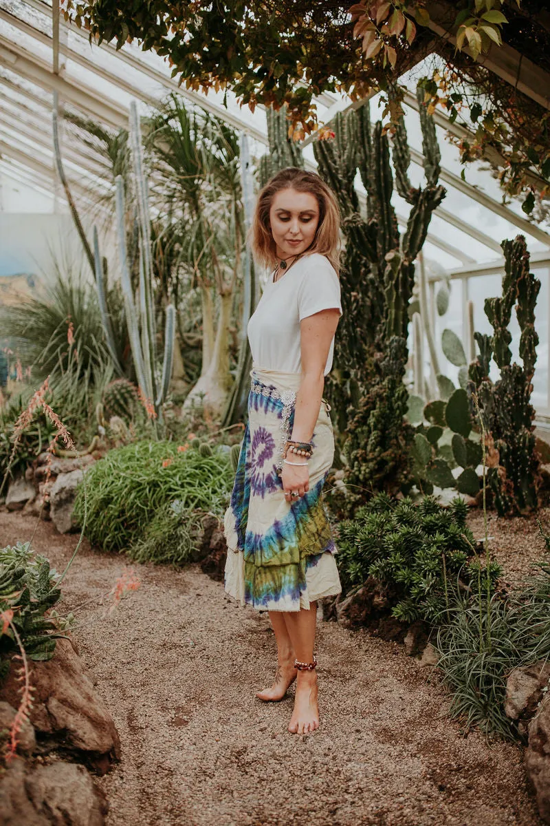 Tie Dye Rainbow Wrap Skirt