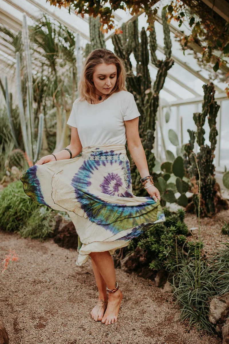 Tie Dye Rainbow Wrap Skirt