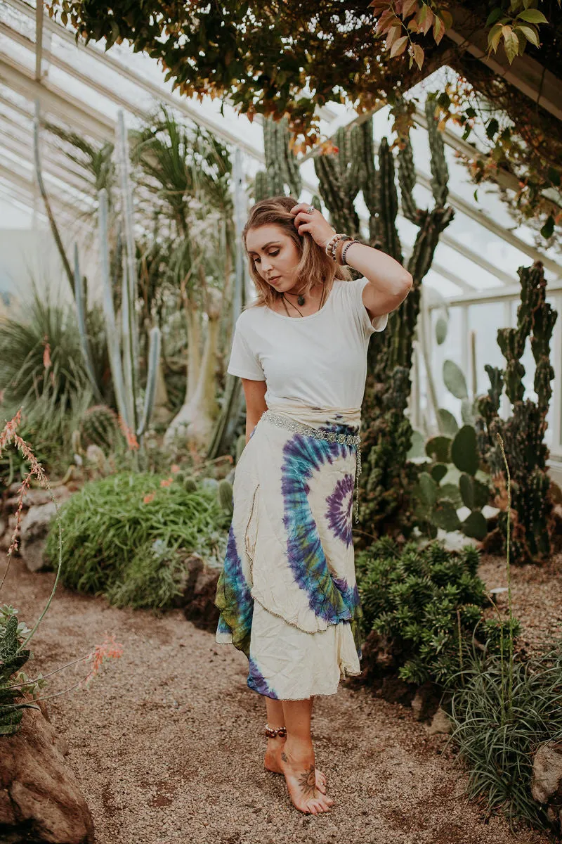 Tie Dye Rainbow Wrap Skirt