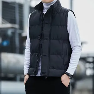 Treesolo Brand Winter Coats Men Clothing Thickened Autumn Solid Color Vest Korean Fashion Casual Fleece Vest for Men