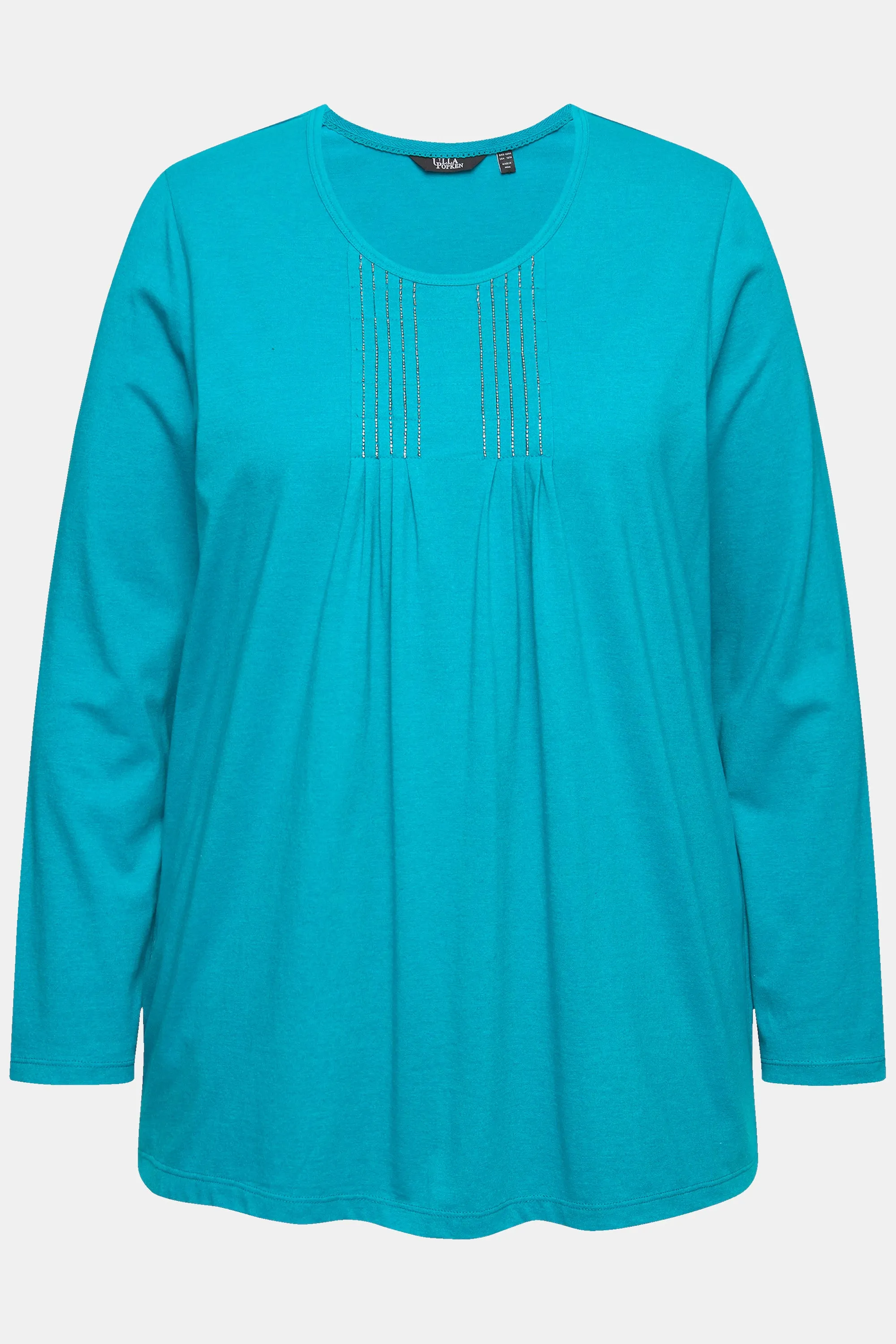 Ulla Popken Pleated Teal Top