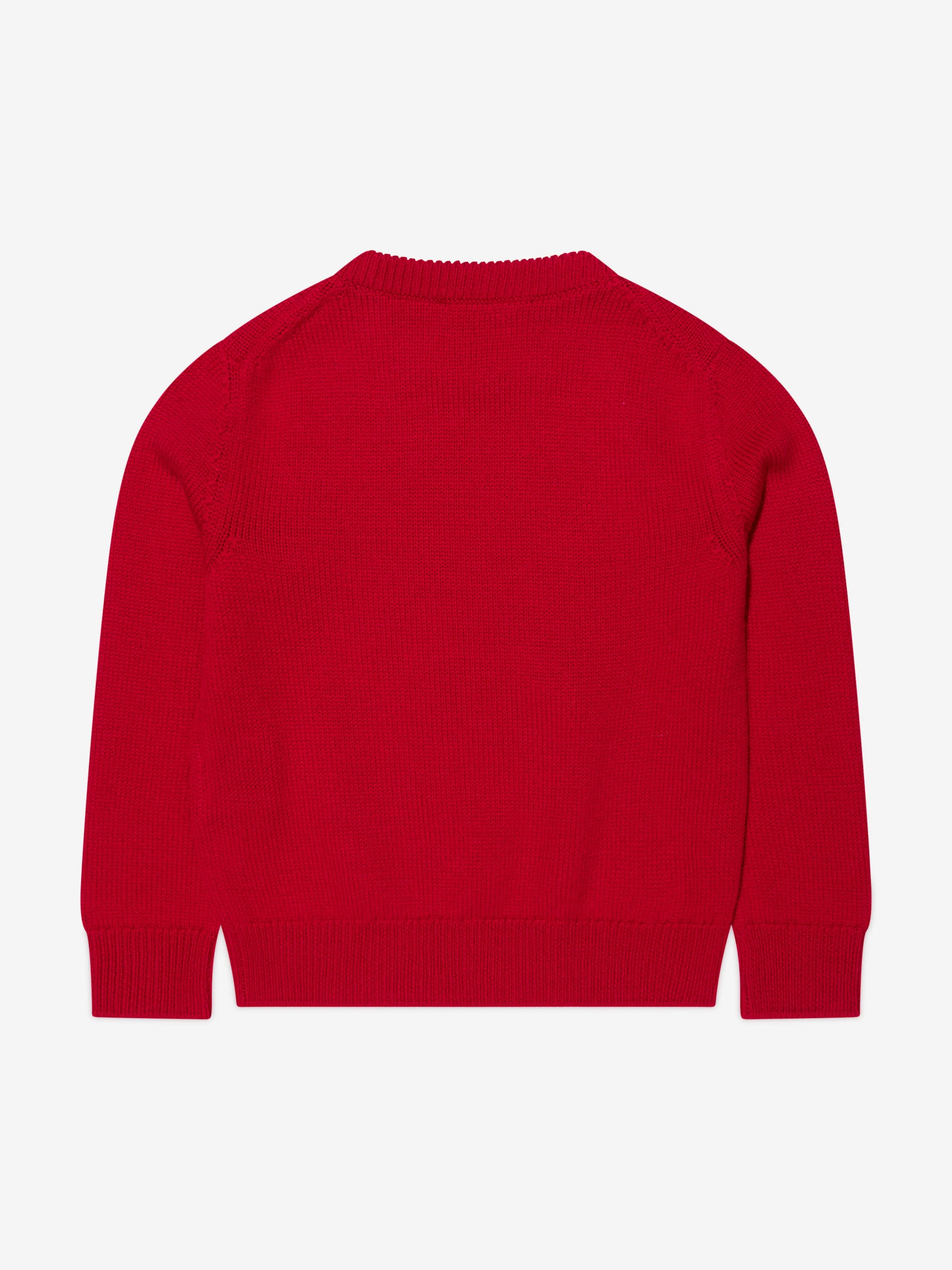 Versace Girls Knitted Medusa Jumper in Red