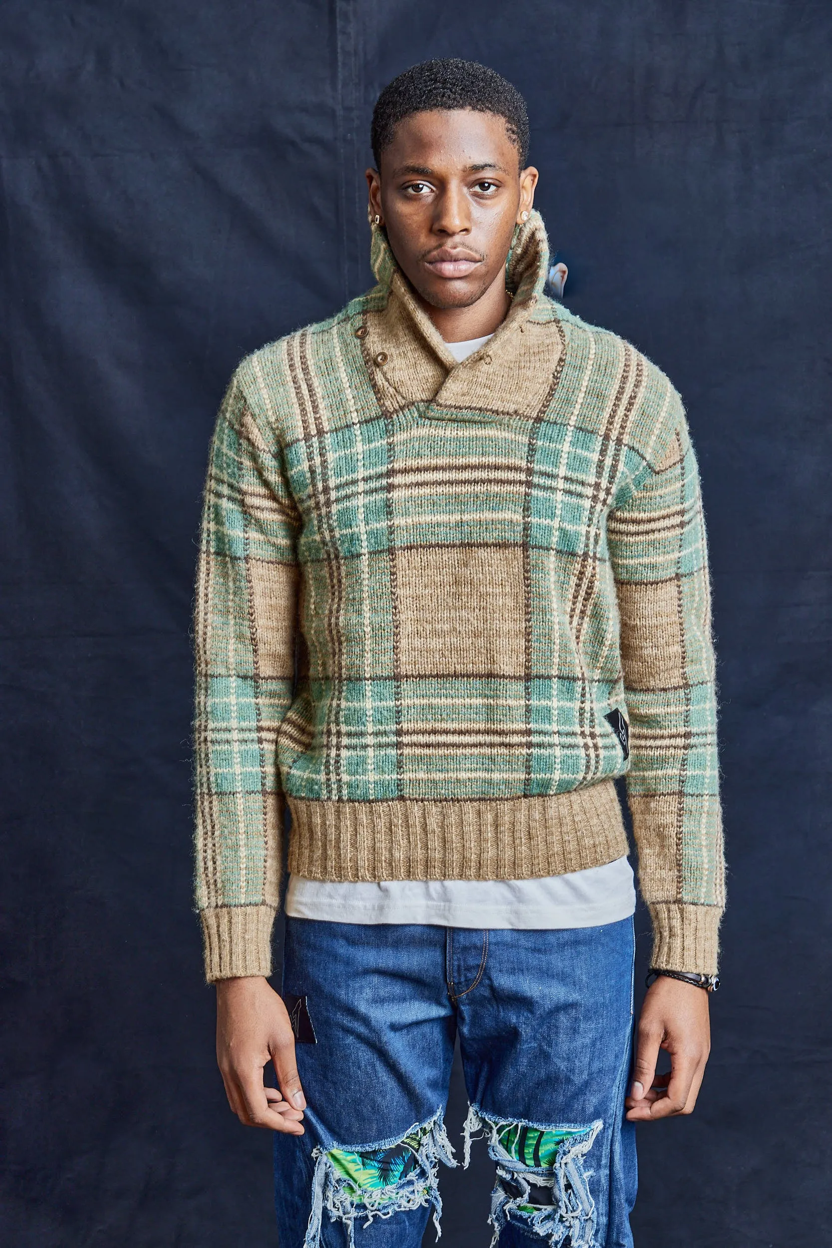 Vintage Ralph Lauren handknit - Check Wool Jumper