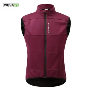 WINTER Gilet Thermal Fleece Men Cycling Jacket Sleeveless Cycling Bike Clothing Black Vest Winter Coat  No Pockets